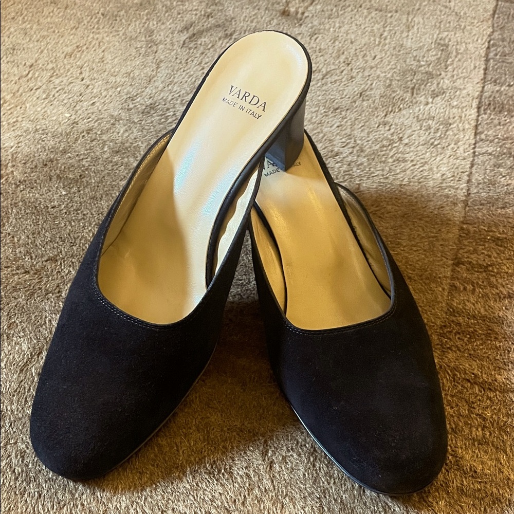 Black Suede Women's Mules